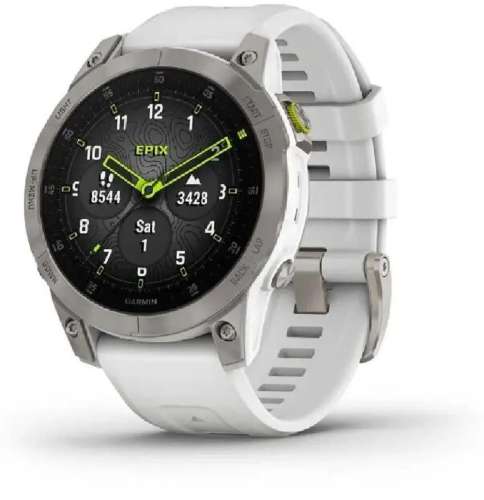 Смарт-часы Garmin Epix Gen 2 Sapphire,  33.02мм,  1.3",  белый/титан [010-02582-21]